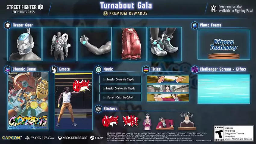 Plakat przepustki do walki na gali Turnabout dla Street Fighter 6