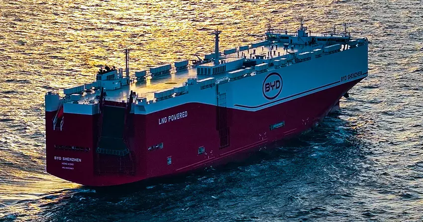 Czwarty statek BYD do przewozu samochodów wyruszył w pierwszą podróż do Brazylii