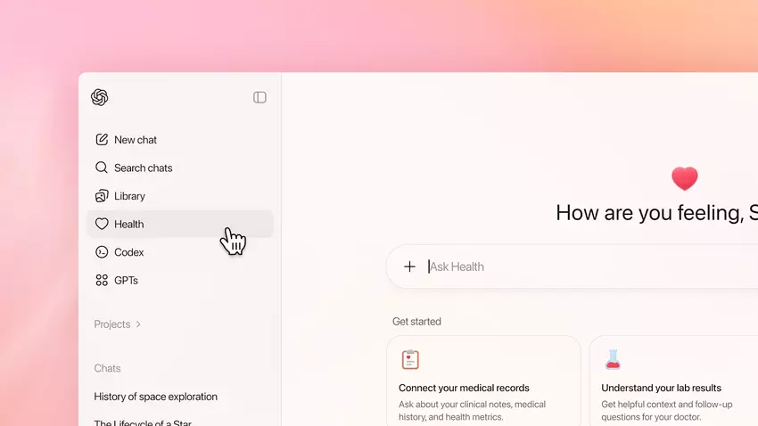 Interfejs ChatGPT Health według OpenAI