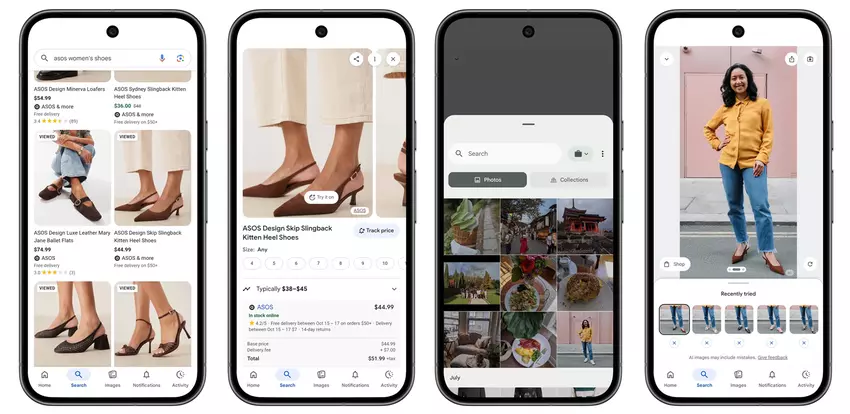Google wirtualne przymierzanie butów