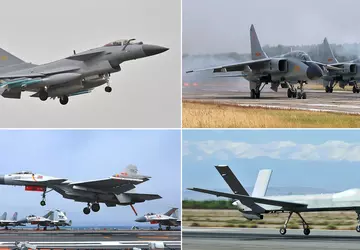 14 myśliwców Su-30, J-10 i JH-7, ...