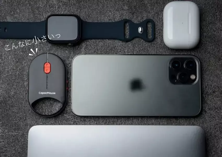 Zdjęcie porównawcze wymiarów myszy CapacMouse Pro