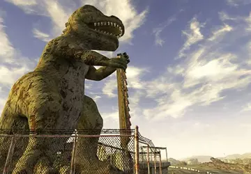 Ikoniczny posąg Dinky'ego T-Rexa z New ...