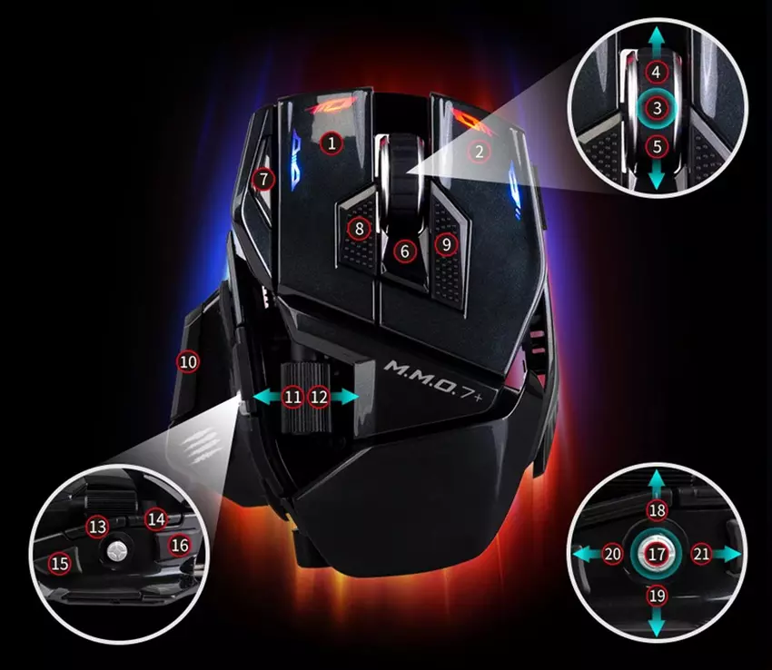 Myszka gamingowa Mad Catz MMO 7+