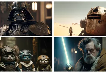 Sieć neuronowa przedstawia planety i ikoniczne ...