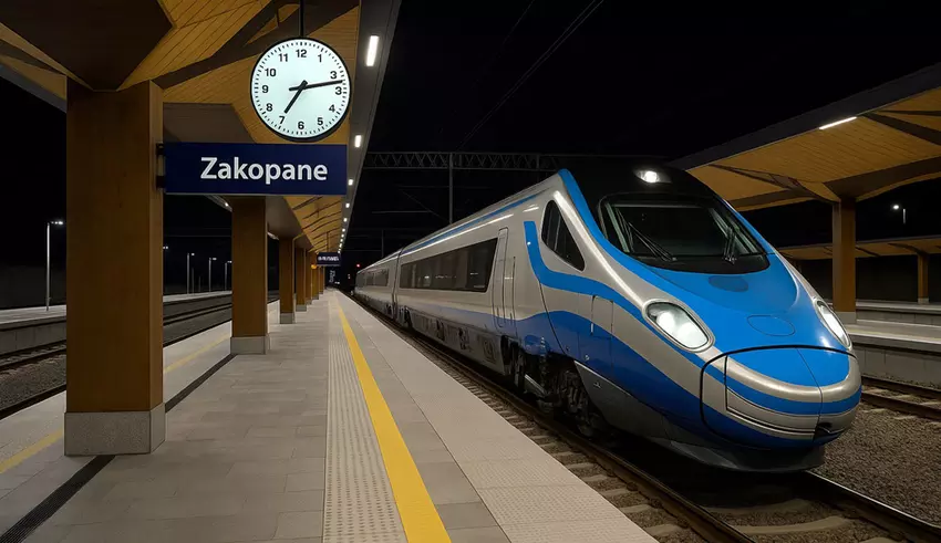 Wysokoprędkościowy pociąg PKP Intercity Pendolino w Zakopanem