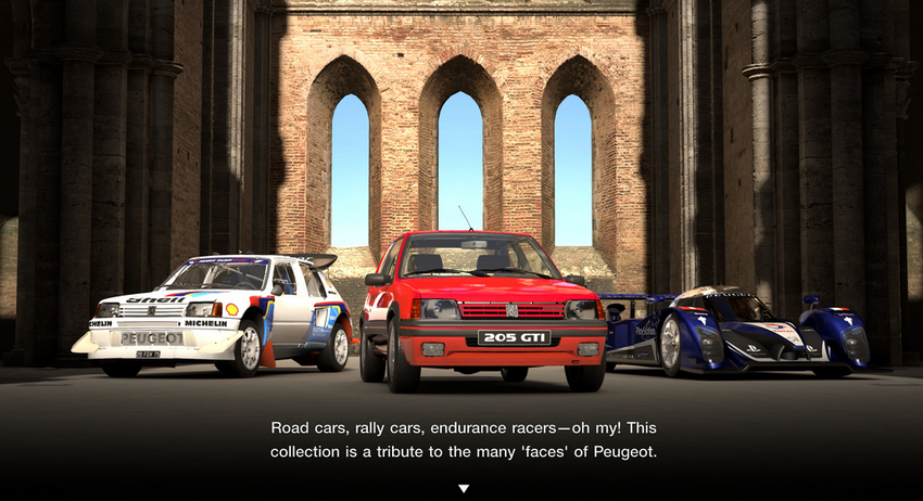 Zrzut ekranu nowej kolekcji Peugeot w menu dodatkowym