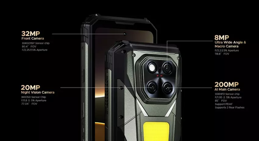 Aparat Doogee V Max LR z sensorem 200 Mpx i noktowizorem