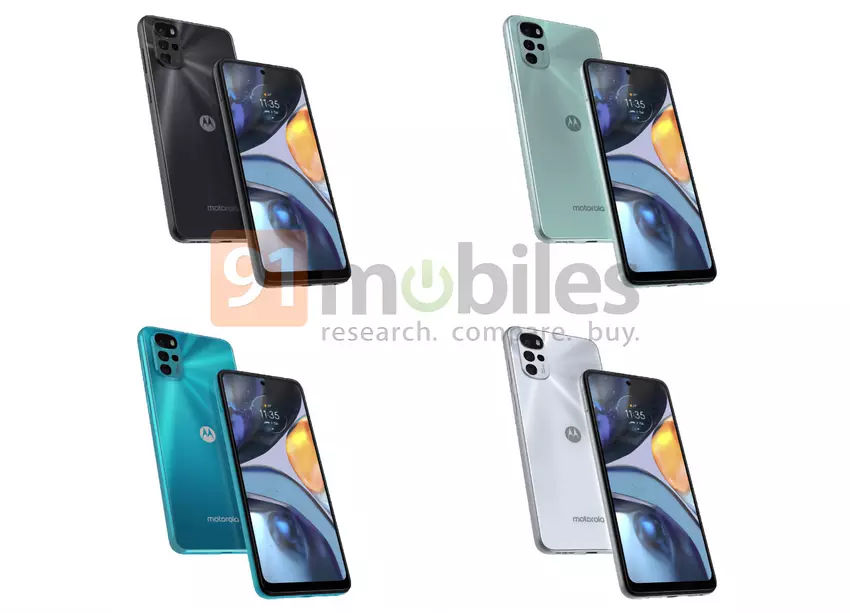 Ekran 90 Hz, układ MediaTek Helio G37 i potrójny aparat: wtajemniczony ujawnił wygląd i cechy Moto G22