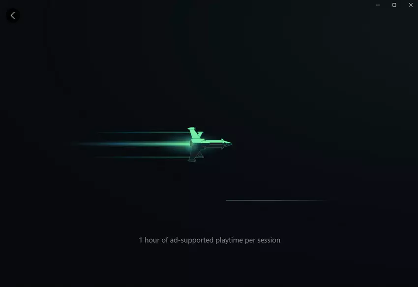 Zrzut ekranu ekranu ładowania Xbox Cloud Gaming z reklamą