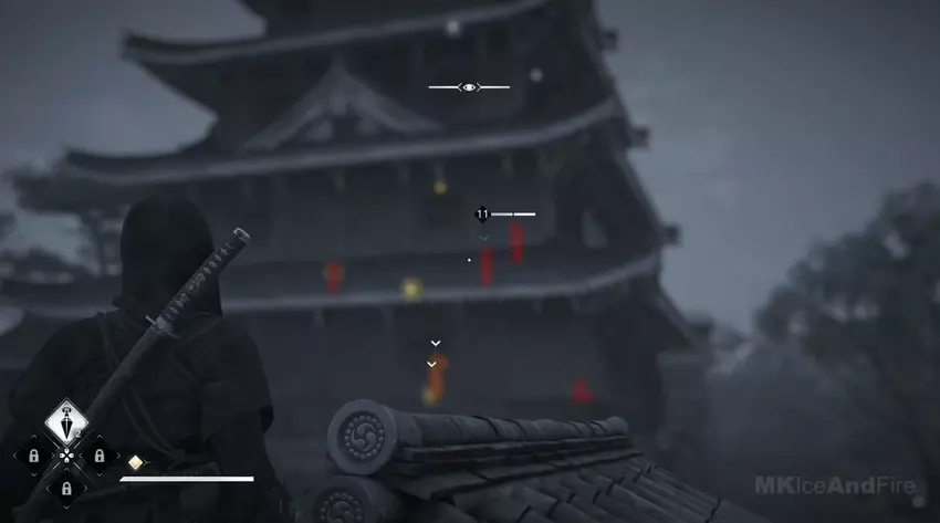 Wrogowie są podświetleni na czerwono, a sojusznicy na pomarańczowo.