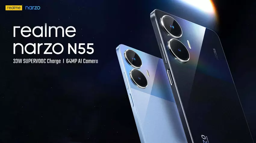 realme narzo N55: wyświetlacz 6,72″ przy 90Hz, układ MediaTek Helio G88 i bateria 5000mAh za 134$.