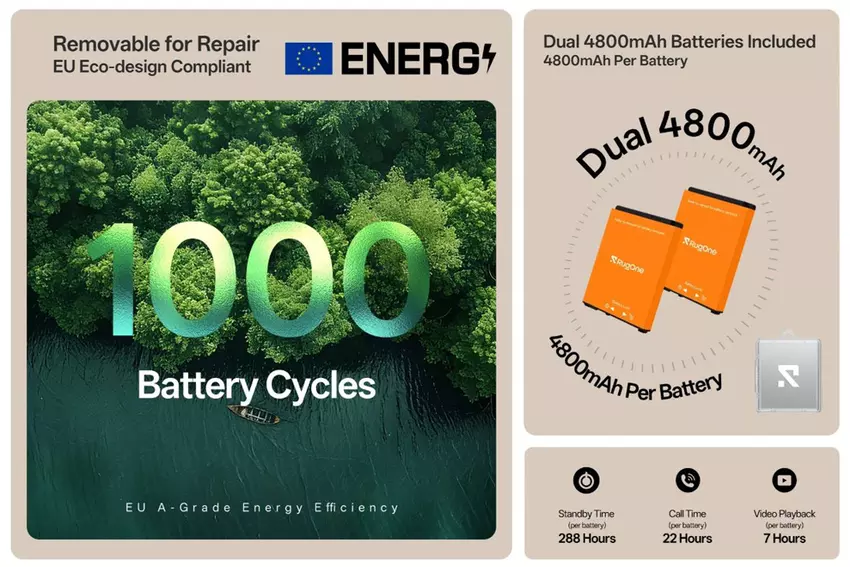 RugOne Xever 8 z dwiema bateriami po 4800 mAh