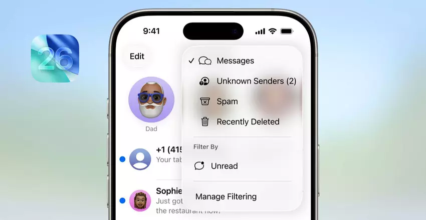 W aplikacji „Wiadomości” iOS 26 pojawi się rozwiązanie do walki ze spamem