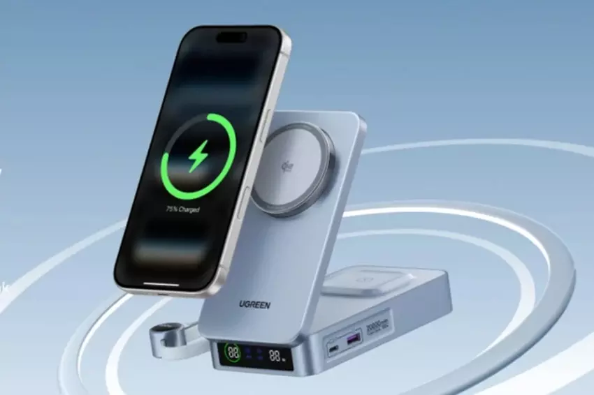 Ugreen MagFlow 2-w-1 MagSafe stacja ładująca