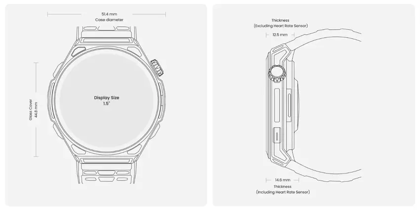 Wymiary Amazfit Balance 3