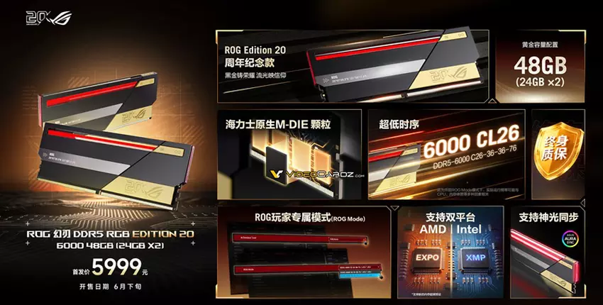 Obraz modułu Asus ROG DDR5 RGB Edition 20