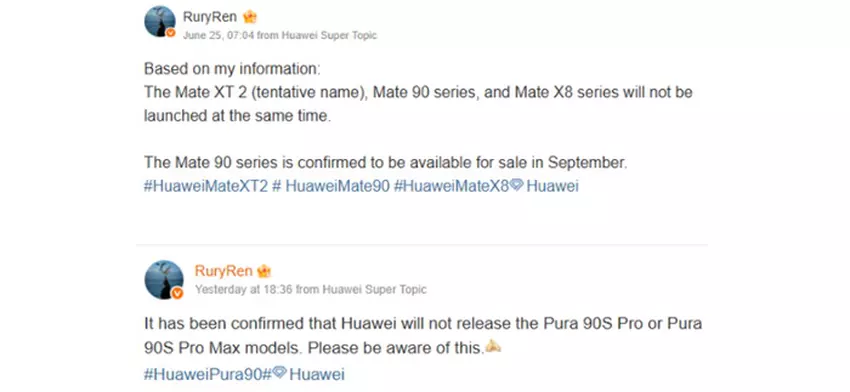 Slajd wydania Huawei Pura 90
