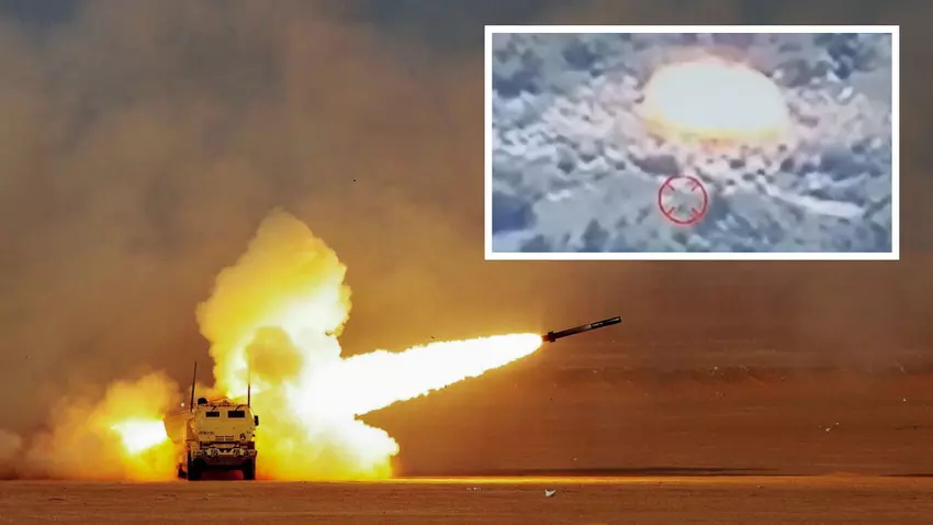 HIMARS/MLRS spektakularnie zniszczył rosyjski samobieżny moździerz 2S4 Tyulpan - wideo z przybycia GMLRS uchwycone przez polskiego drona FlyEye