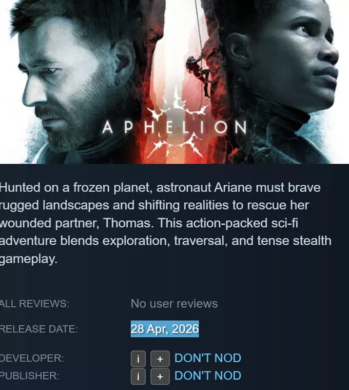 Interfejs nowej gry Aphelion