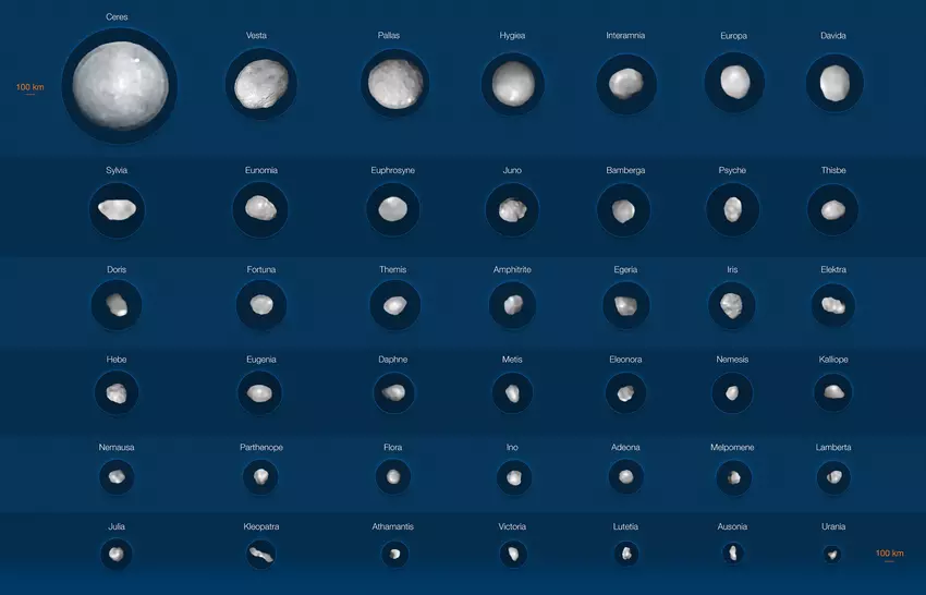 Opublikowano zdjęcia największych asteroid w Układzie Słonecznym