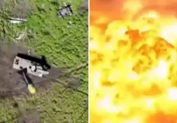 Ukraiński quadrocopter spektakularnie rozerwał na strzępy ...