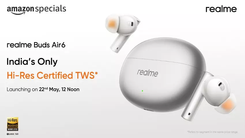 Słuchawki TWS realme Buds Air 6 z obsługą ANC i LHDC zadebiutują podczas globalnej premiery realme GT 6T