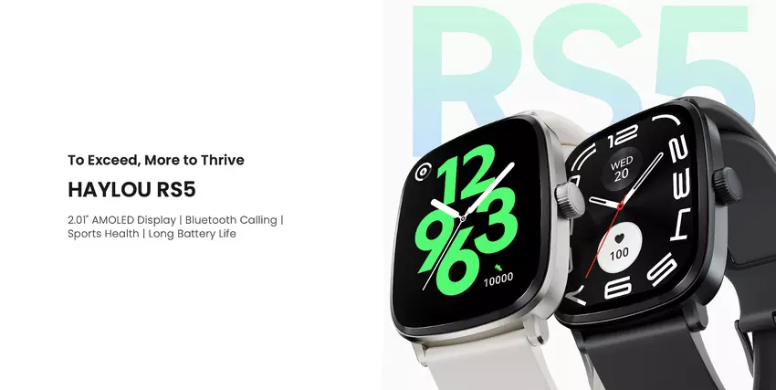 Haylou RS5: wyświetlacz AMOLED 2,01″, obsługa połączeń, czujnik SpO2, stopień ochrony IP68 i do 15 dni pracy na baterii za 39 USD