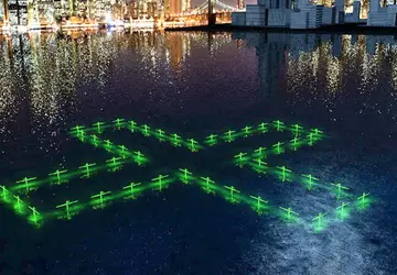 Pływające instalacja z podświetleniem pokazuje jakość ...