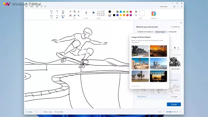 Microsoft Paint dla Windows 11 doda algorytmy sztucznej inteligencji do manipulacji obrazem