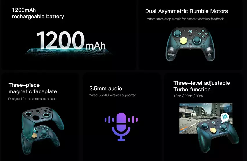 GameSir G7 Pro Aimlabs Edition - detale interfejsu