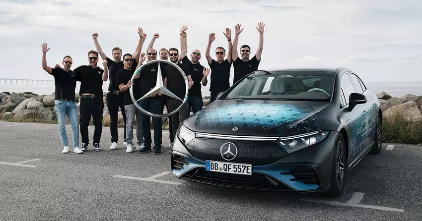 Mercedes-Benz EQS z baterią stałotlenkową przejechał 1 205 km na jednym ładowaniu