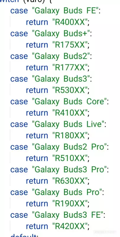 Kod nowej serii słuchawek Galaxy Buds
