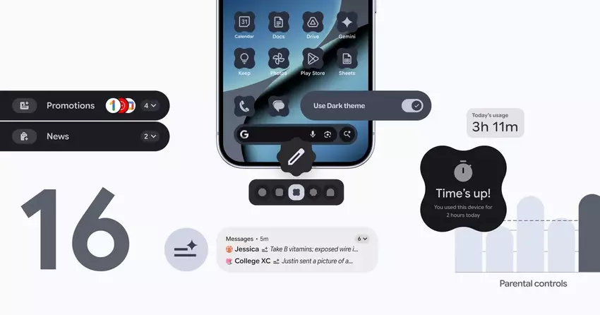 Android 16 otrzymał drugie wydanie: powiadomienia AI, rozszerzony tryb ciemny i nowe ustawienia rodzicielskie