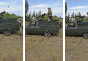 Ukraińskie wojsko zainstalowało karabin maszynowy Maxim ...