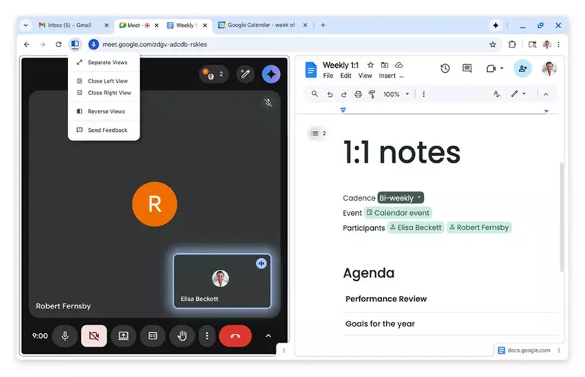 Ikona Split View w Chrome