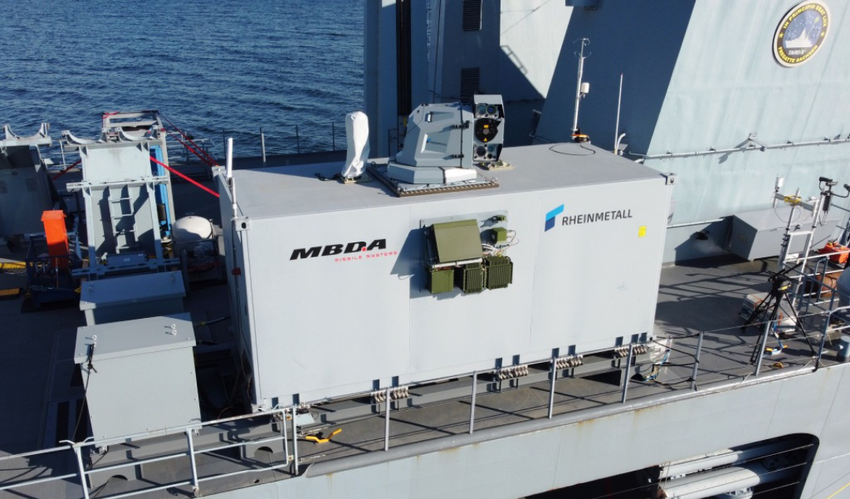 MBDA Deutschland i Rheinmetall przetestowały bojową broń laserową na niemieckiej fregacie Sachsen