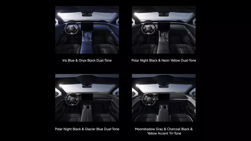 Schematy kolorystyczne wnętrza samochodów Xiaomi