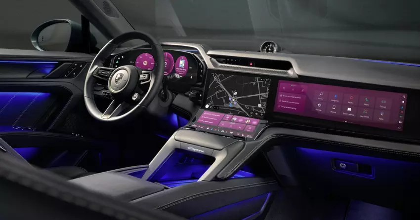 Elektromobil Porsche Cayenne otrzymał rekordową powierzchnię ekranów w kabinie