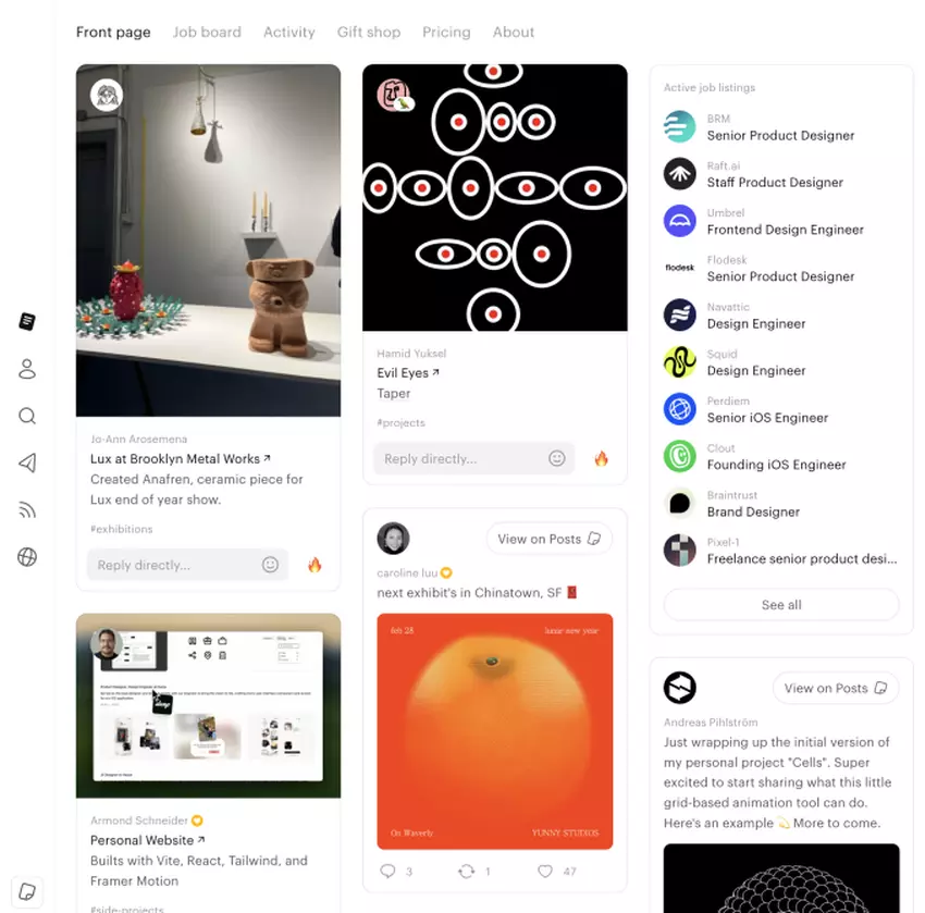 Interfejs platformy Read.cv: Read.cv