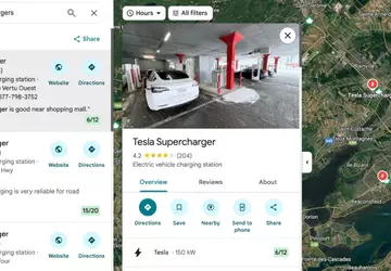 Dostępność Tesla Supercharger jest teraz wyświetlana ...