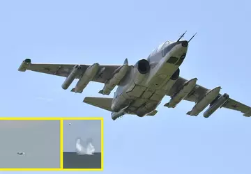 Rosyjski opancerzony samolot szturmowy Su-25 spadł ...
