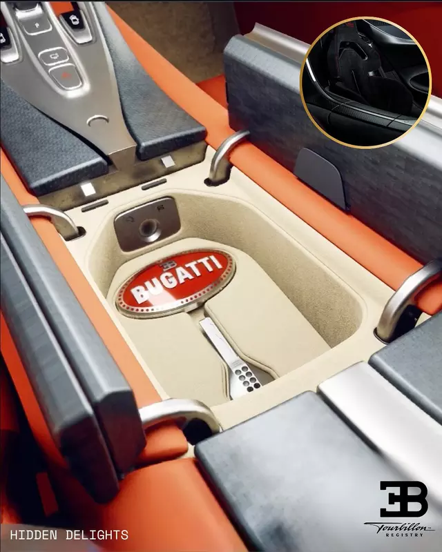 Zawartość centralnej konsoli Bugatti Tourbillon