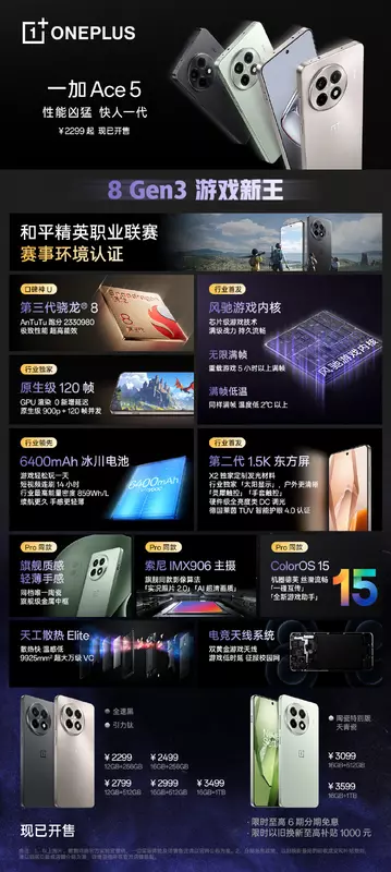 Podstawowe informacje o OnePlus Ace 5. Ilustracja: OnePlus