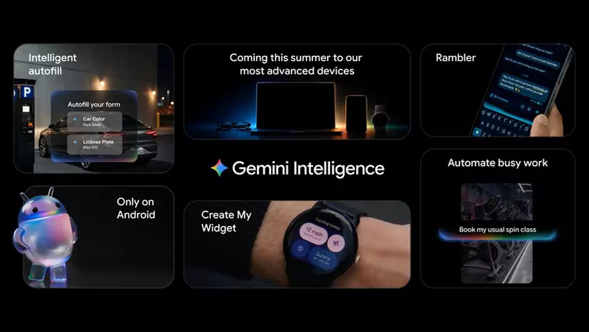 Ilustracja platformy Google Gemini Intelligence dla urządzeń z Androidem