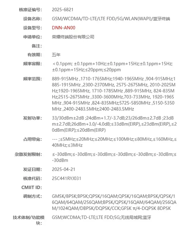 Certyfikacja serii Honor 400 w Chinach