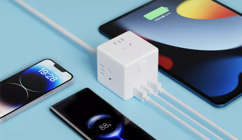 Xiaomi wprowadziło do sprzedaży konwerter Rubik Cube Converter Pro: kwadratowy rozgałęźnik z trzema gniazdami, trzema portami USB i obsługą ładowania do 33W