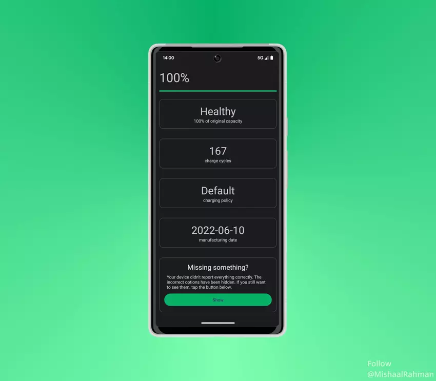 Android 14 może zawierać funkcję sprawdzania baterii
