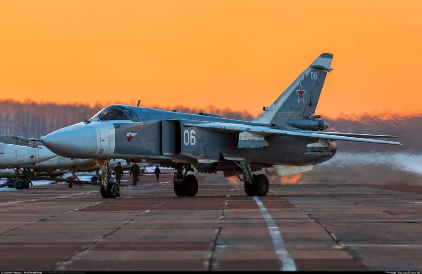 Ukraińskie siły powietrzne zestrzeliły trzy bombowce Su-24 i samolot atakujący Su-25