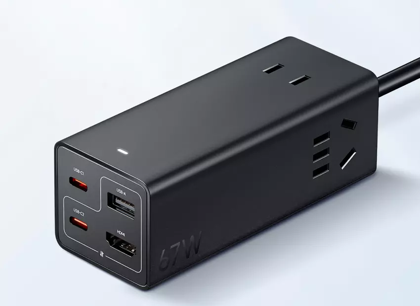 Xiaomi zaprezentowało Desktop Fast Charging Socket Pro z mocą 65 W, portami USB, HDMI i ceną 25 USD.